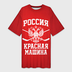 Женская длинная футболка Россия: Красная машина