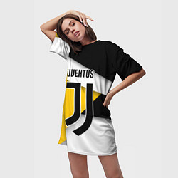 Футболка женская длинная FC Juventus, цвет: 3D-принт — фото 2