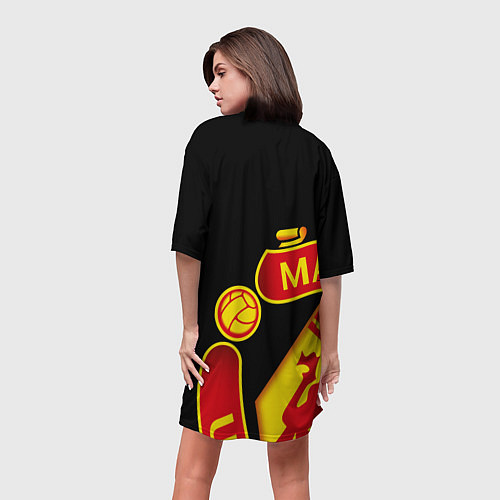 Женская длинная футболка FC Man United: Black Exclusive / 3D-принт – фото 4