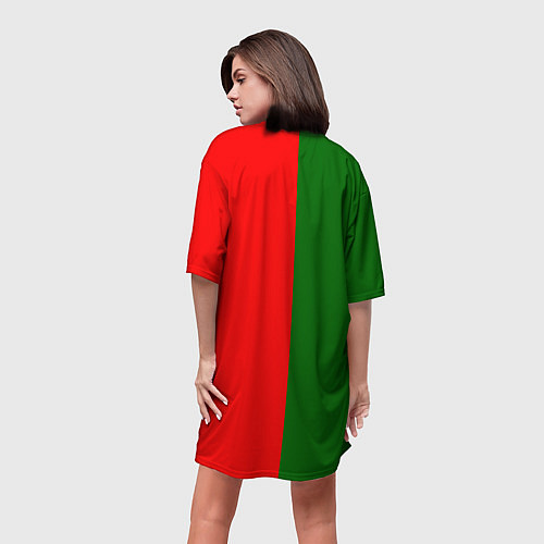 Женская длинная футболка Сборная Португалии / 3D-принт – фото 4