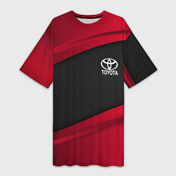 Футболка женская длинная Toyota: Red Sport, цвет: 3D-принт
