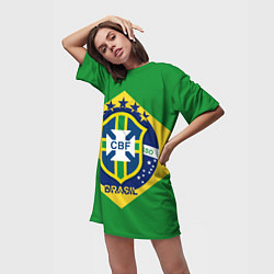 Футболка женская длинная CBF Brazil, цвет: 3D-принт — фото 2