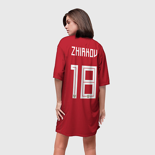 Женская длинная футболка Сборная России: Жирков ЧМ-2018 / 3D-принт – фото 4