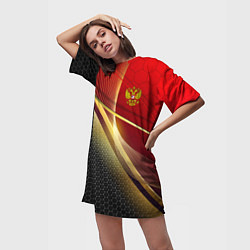 Футболка женская длинная RUSSIA SPORT: Gold Collection, цвет: 3D-принт — фото 2