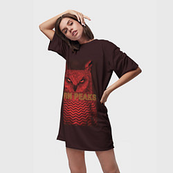 Футболка женская длинная Twin Peaks: Red Owl, цвет: 3D-принт — фото 2