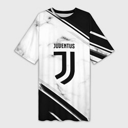 Футболка женская длинная Juventus, цвет: 3D-принт