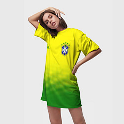 Футболка женская длинная CBF Brasil, цвет: 3D-принт — фото 2