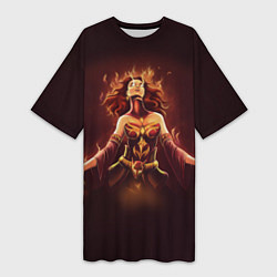 Женская длинная футболка Lina: Hell Flame