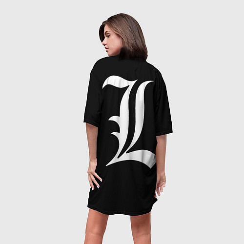 Женская длинная футболка Тетрадь смерти / 3D-принт – фото 4