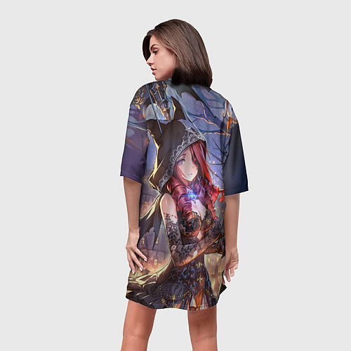 Женская длинная футболка Ярость Бахамута / 3D-принт – фото 4