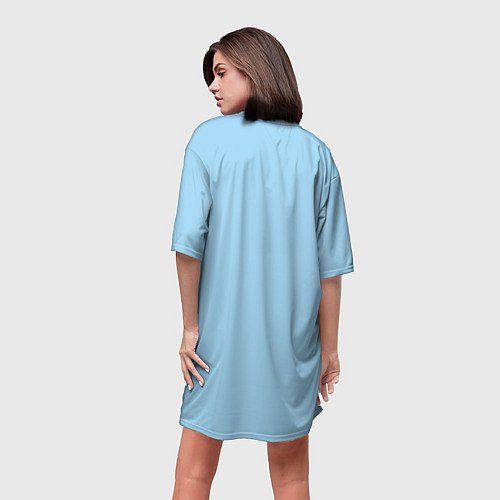 Женская длинная футболка Голубая заливка / 3D-принт – фото 4