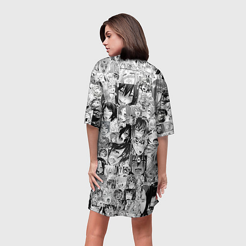 Женская длинная футболка AHEGAO / 3D-принт – фото 4