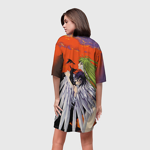 Женская длинная футболка Code Geass Лелуша обнимает Ангел / 3D-принт – фото 4