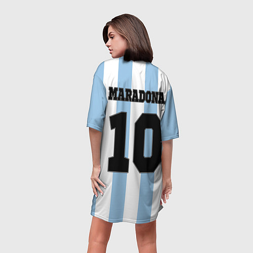 Женская длинная футболка Марадона Аргентина ретро / 3D-принт – фото 4