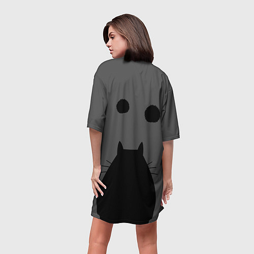 Женская длинная футболка Тоторо рядом / 3D-принт – фото 4
