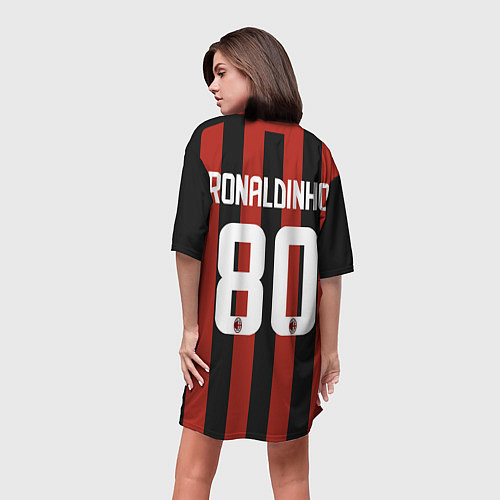 Женская длинная футболка AC Milan: Ronaldo Retro / 3D-принт – фото 4