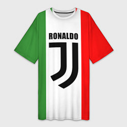 Футболка женская длинная Ronaldo Juve Italy, цвет: 3D-принт
