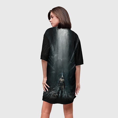 Женская длинная футболка Metro Exodus / 3D-принт – фото 4