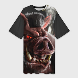 Женская длинная футболка Duke Nukem Pig