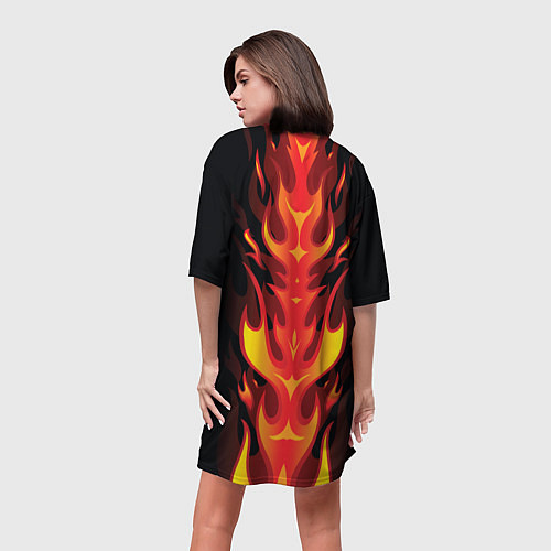Женская длинная футболка PUBG: Hell Flame / 3D-принт – фото 4
