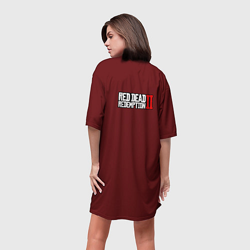 Женская длинная футболка RDR 2: Dark Man / 3D-принт – фото 4
