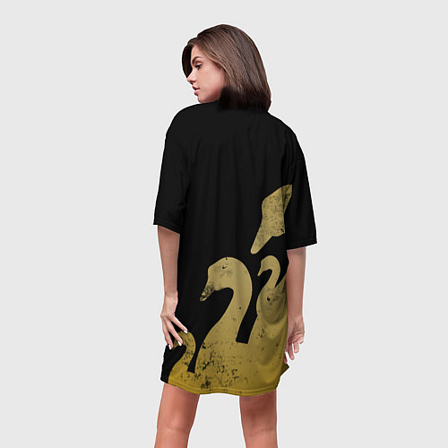 Женская длинная футболка GUSSI: Gold Edition / 3D-принт – фото 4