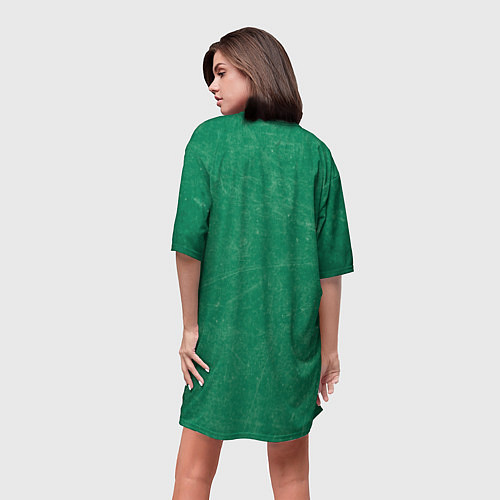 Женская длинная футболка АТАКА ТИТАНОВ Зеленый фон / 3D-принт – фото 4