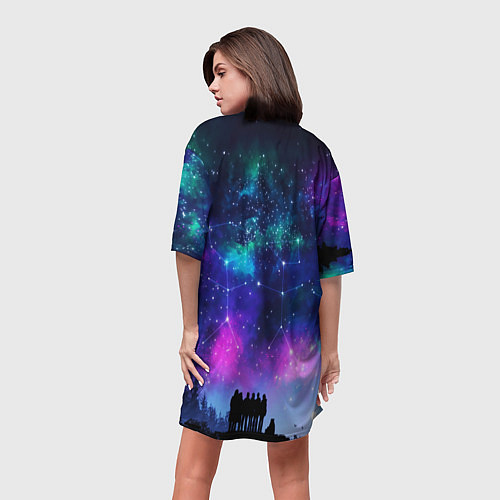Женская длинная футболка No Man's Sky: Space Vision / 3D-принт – фото 4