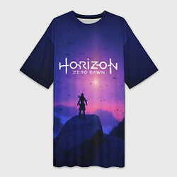 Футболка женская длинная Horizon Zero Dawn: Neon Space, цвет: 3D-принт