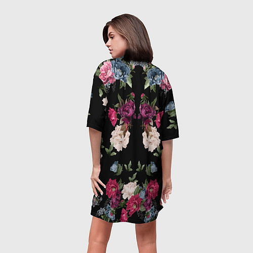 Женская длинная футболка Big Bang: Flower Road / 3D-принт – фото 4