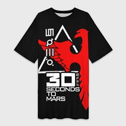Футболка женская длинная 30 Seconds to Mars, цвет: 3D-принт