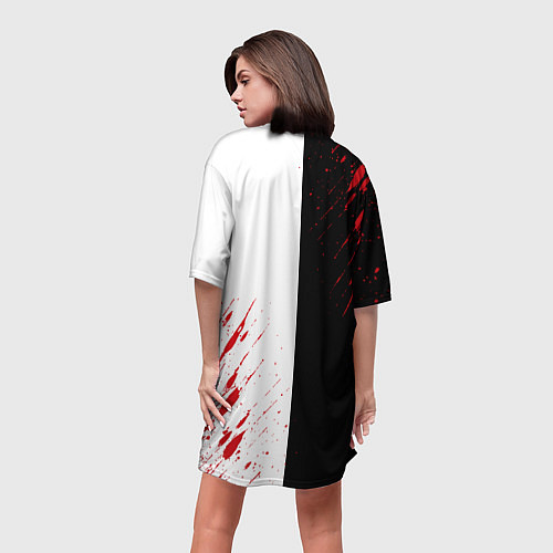 Женская длинная футболка MONOKUMA / 3D-принт – фото 4