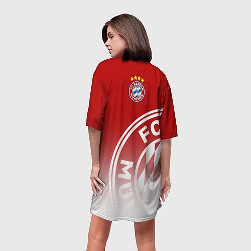 Женская длинная футболка ФК Бавария / 3D-принт – фото 4