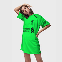 Футболка женская длинная Liverpool: Alisson GK 18-19, цвет: 3D-принт — фото 2