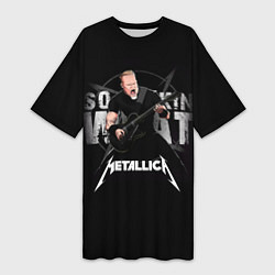 Женская длинная футболка Metallica black