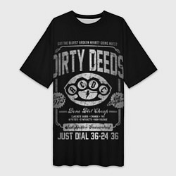 Футболка женская длинная AC/DC: Dirty Deeds, цвет: 3D-принт
