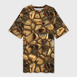 Женская длинная футболка Золотые кристаллы