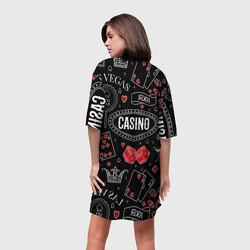 Женская длинная футболка Casino / 3D-принт – фото 4