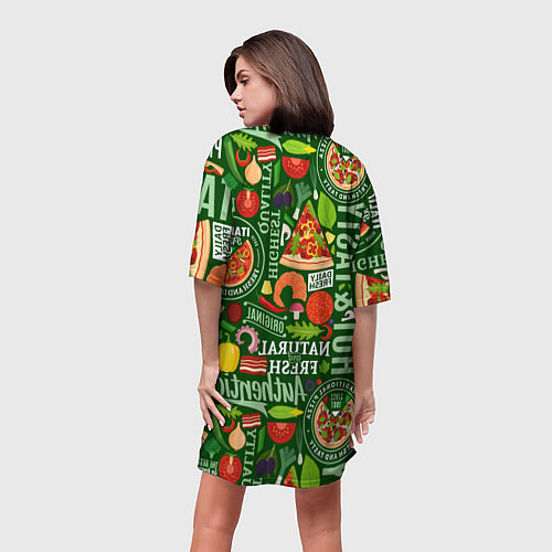 Женская длинная футболка Итальянская пицца / 3D-принт – фото 4
