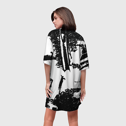 Женская длинная футболка Силуэт Ведьмака / 3D-принт – фото 4