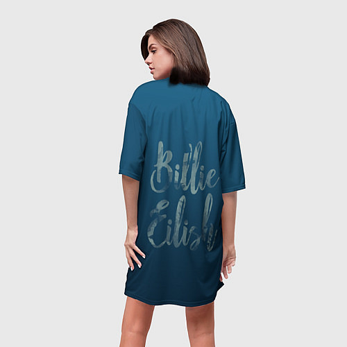 Женская длинная футболка Billie Eilish: My strange addiction / 3D-принт – фото 4