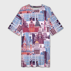 Женская длинная футболка Москва архитектура