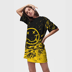 Футболка женская длинная NIRVANA, цвет: 3D-принт — фото 2