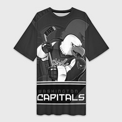 Футболка женская длинная Washington Capitals: Mono, цвет: 3D-принт