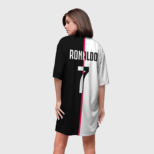Женская длинная футболка Форма Роналду 2020 / 3D-принт – фото 4
