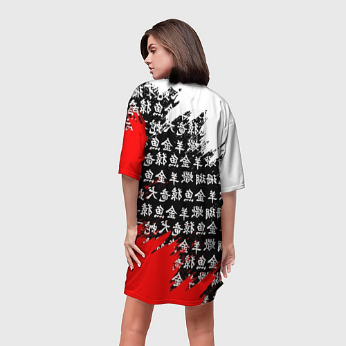 Женская длинная футболка SENPAI / 3D-принт – фото 4