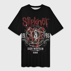 Футболка женская длинная Slipknot 1995, цвет: 3D-принт