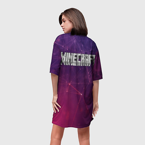 Женская длинная футболка MINECRAFT / 3D-принт – фото 4