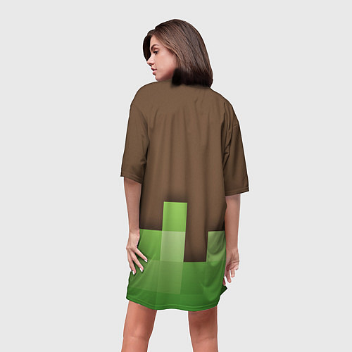 Женская длинная футболка Minecraft - Логотип / 3D-принт – фото 4