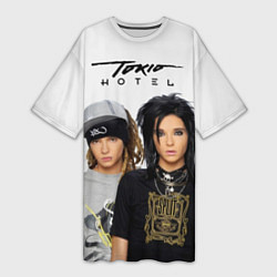 Футболка женская длинная Tokio Hotel - poster, цвет: 3D-принт